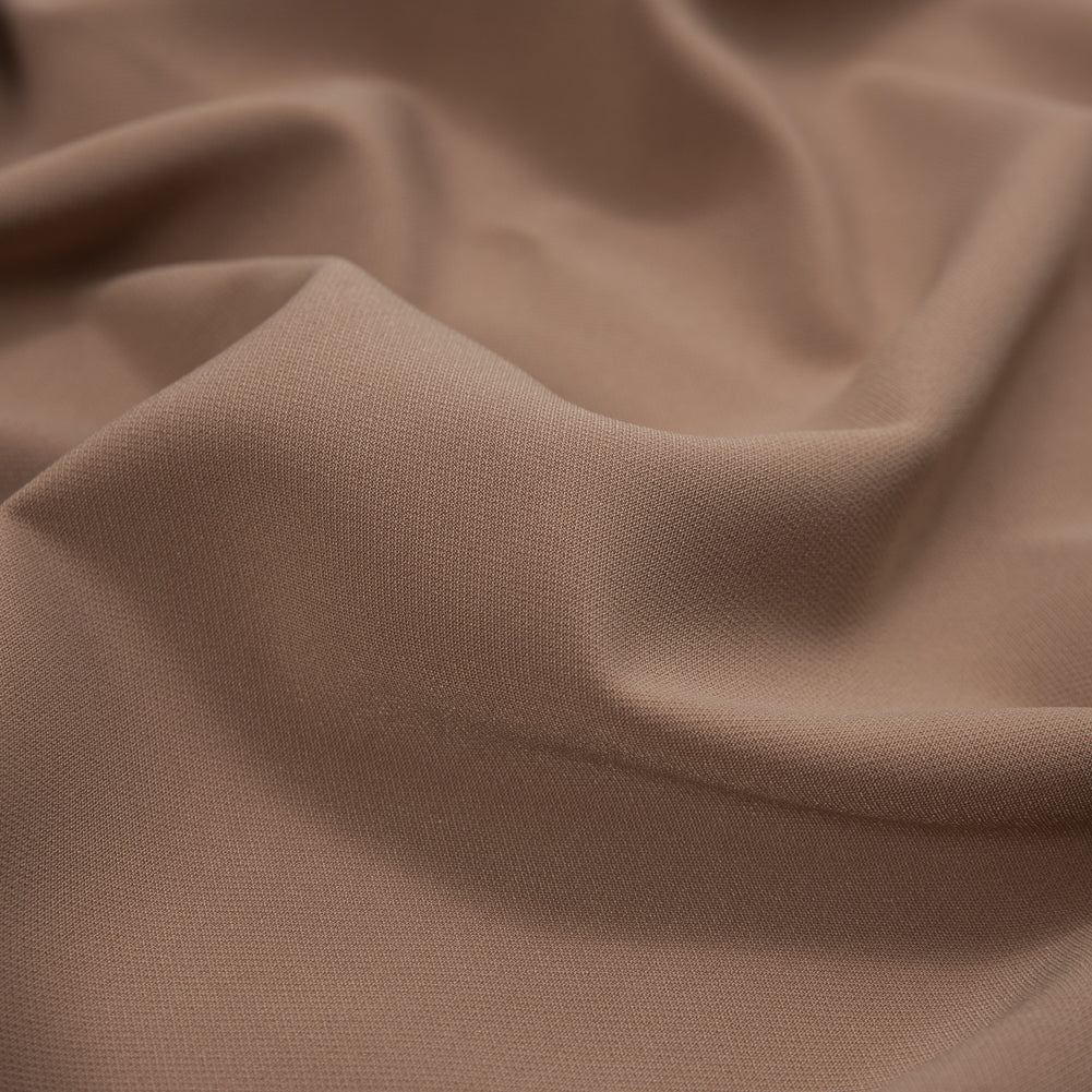Italian Dark Beige Stretch Polyester Crepe Full Italian Dark Beige Stretch Polyester Crepe Full