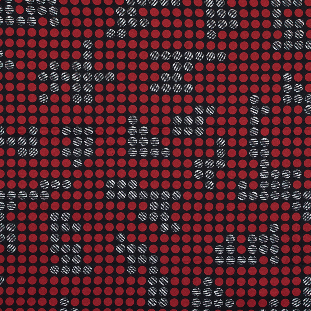Black, Red and White Circle Printed Polyester Lining Black, Red and White Circle Printed Polyester Lining