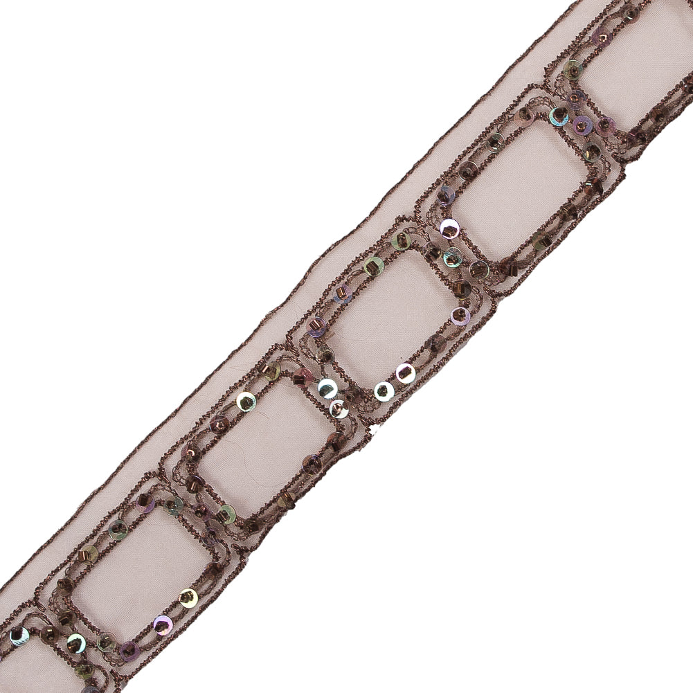 Brown Oragnza Beaded Trim - 1.25" Detail Brown Oragnza Beaded Trim - 1.25" Detail