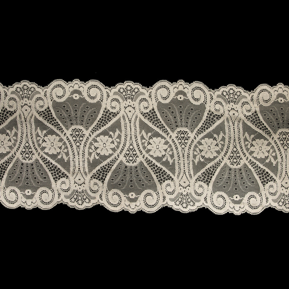 Beige Double Border Lace Trim - 7.25" Beige Double Border Lace Trim - 7.25"