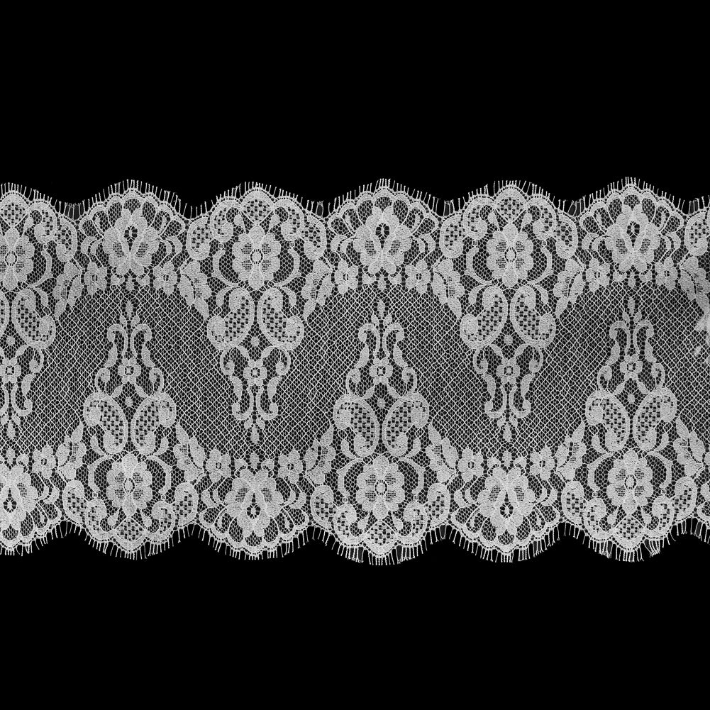 White Double Border Lace Trim - 8.5" White Double Border Lace Trim - 8.5"