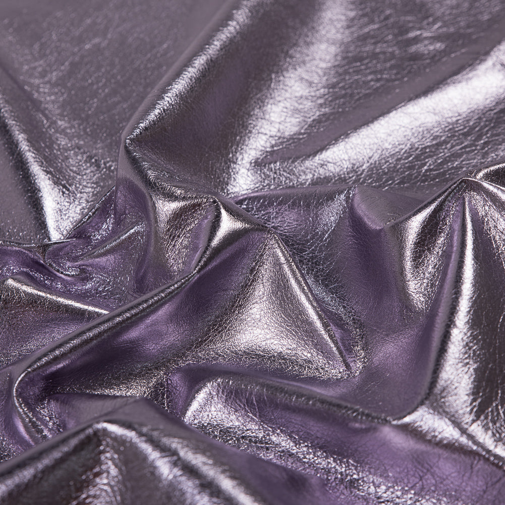 Medium Metallic Lilac Foil Lamb Leather Detail Medium Metallic Lilac Foil Lamb Leather Detail