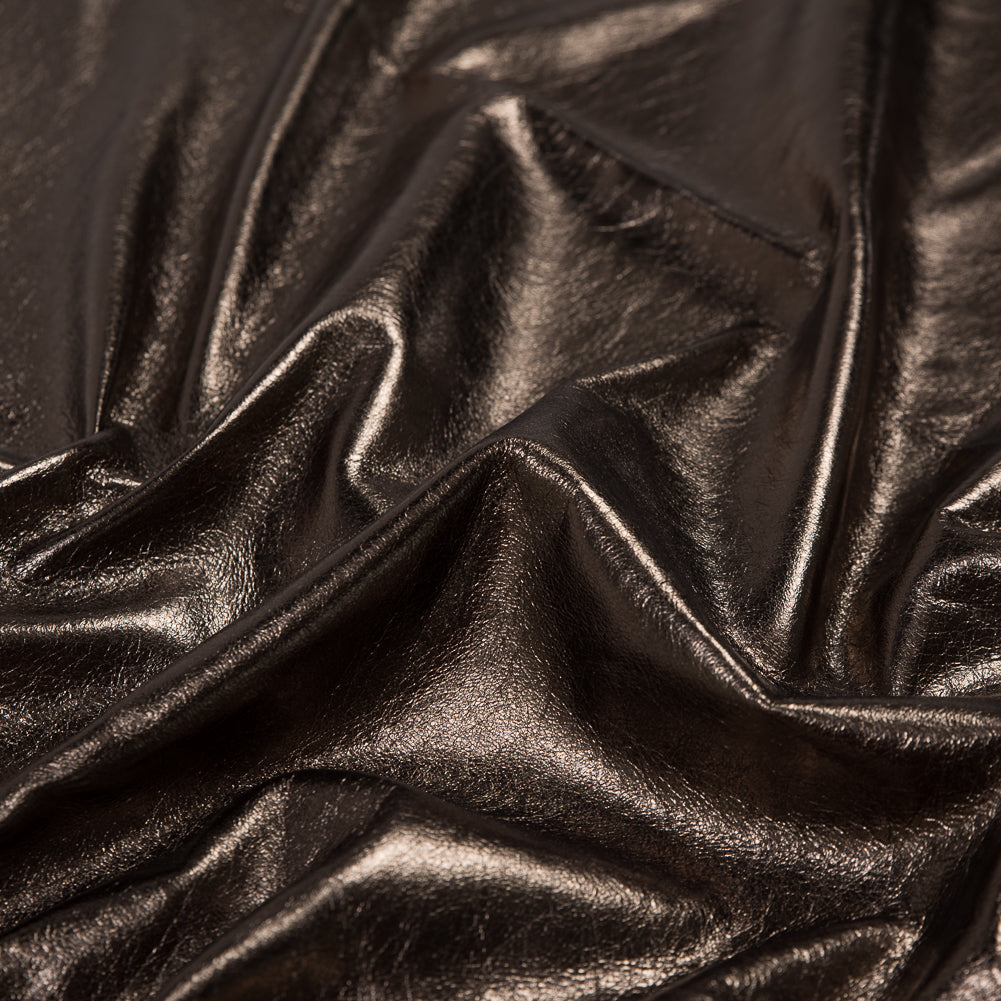 Large Metallic Antique Gold Foil Lamb Leather Detail Large Metallic Antique Gold Foil Lamb Leather Detail