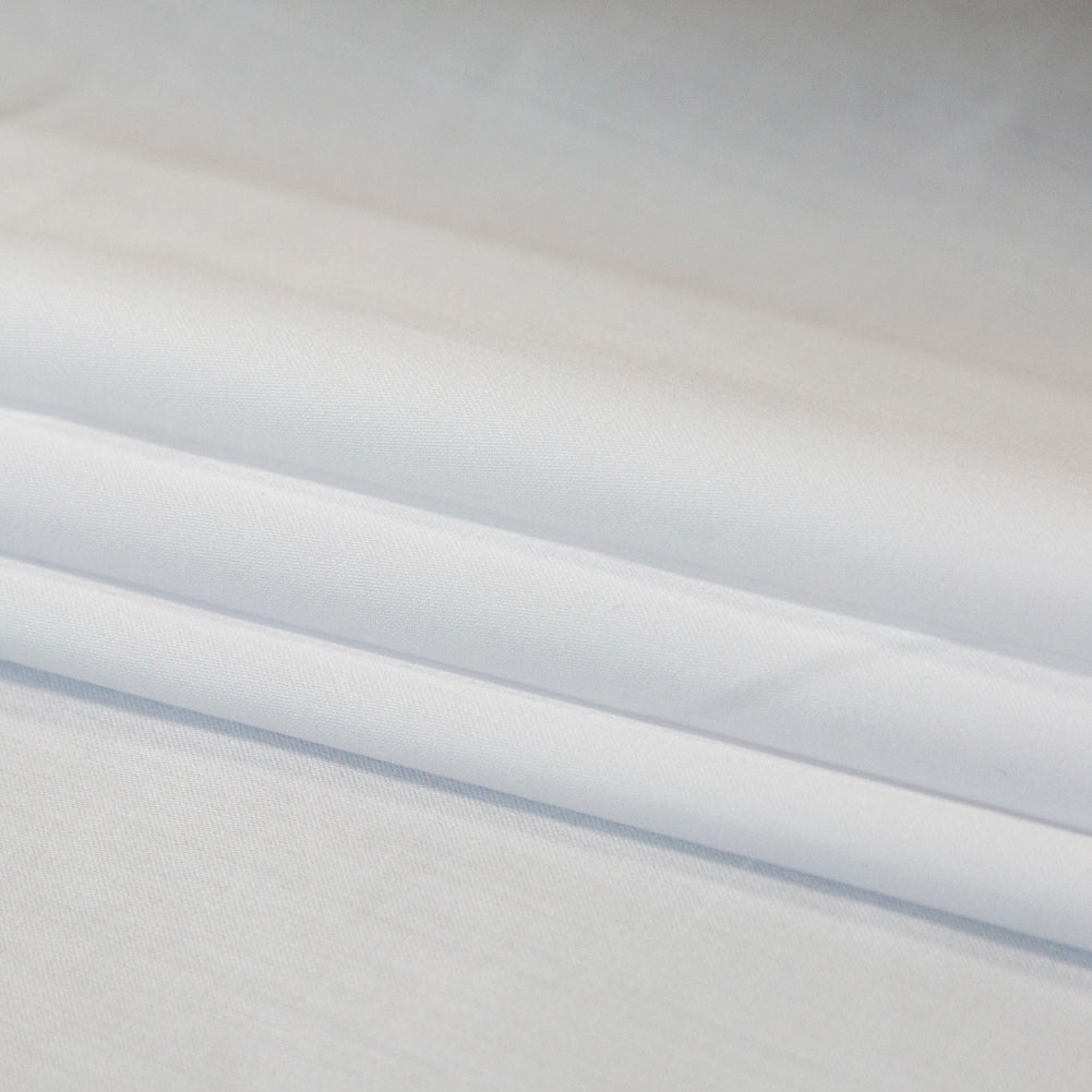 Mercerized Organic Egyptian Cotton Shirting - White - Ravello Collection Detail