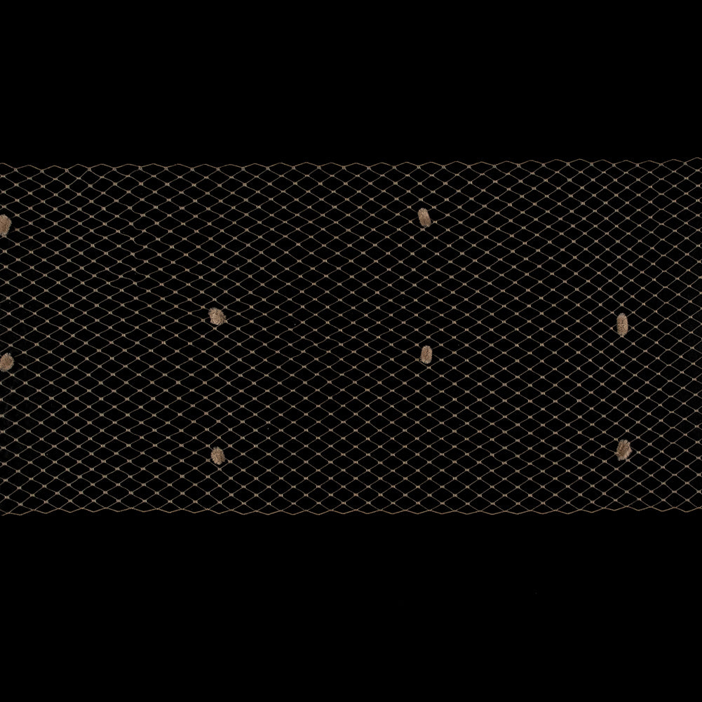 Taupe Russian Veiling with Pom Poms - 9" Taupe Russian Veiling with Pom Poms - 9"