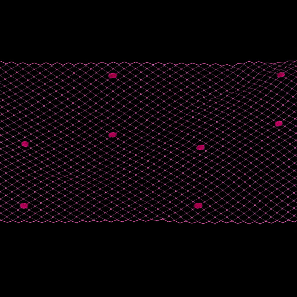 Fuchsia Russian Veiling with Pom Poms - 9" Fuchsia Russian Veiling with Pom Poms - 9"