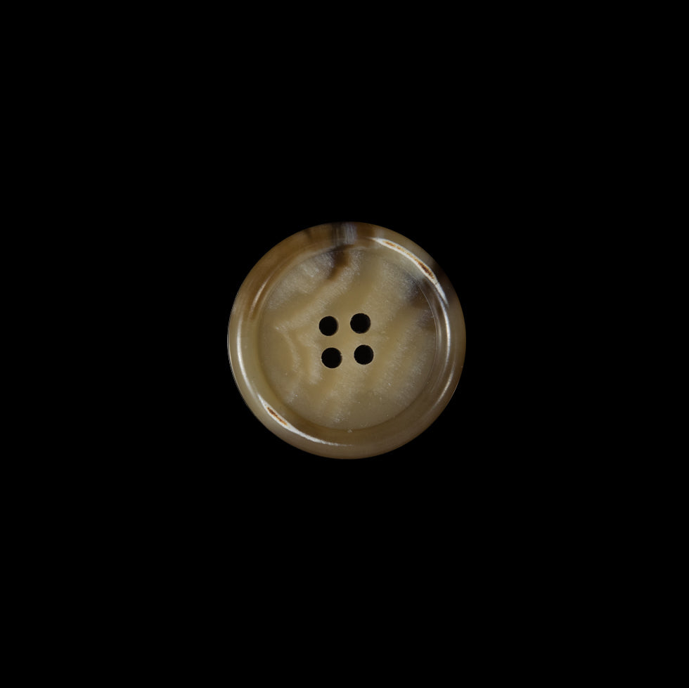 Tan and Brown Swirl 4-Hole Plastic Button - 24L/15mm Tan and Brown Swirl 4-Hole Plastic Button - 24L/15mm
