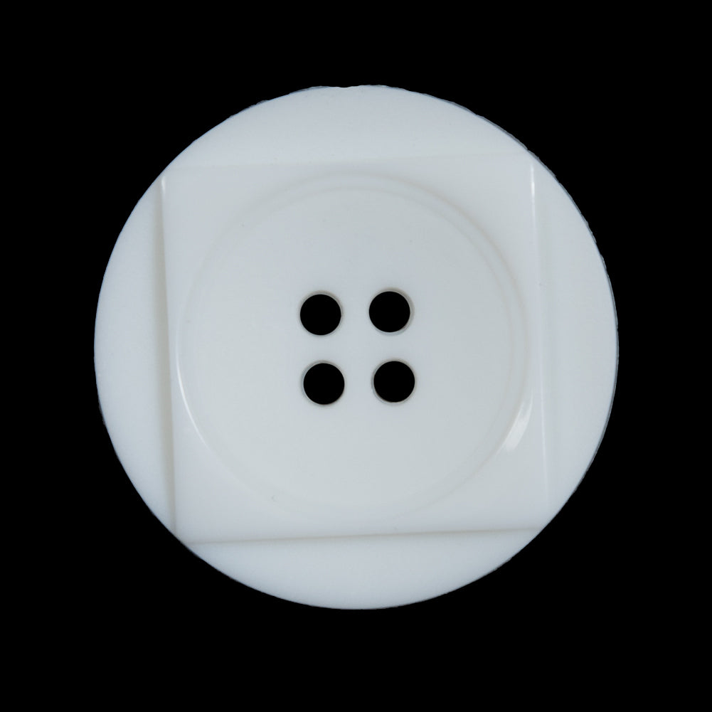 White Geometric 4-Hole Plastic Button - 44L/28mm White Geometric 4-Hole Plastic Button - 44L/28mm
