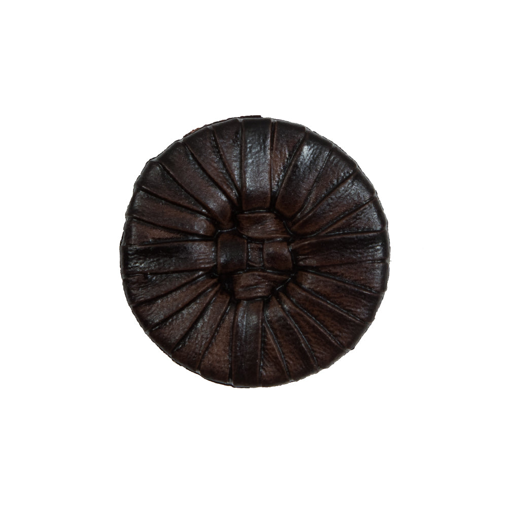 Brown Faux Leather Plastic Button - 34L/21.5mm Brown Faux Leather Plastic Button - 34L/21.5mm