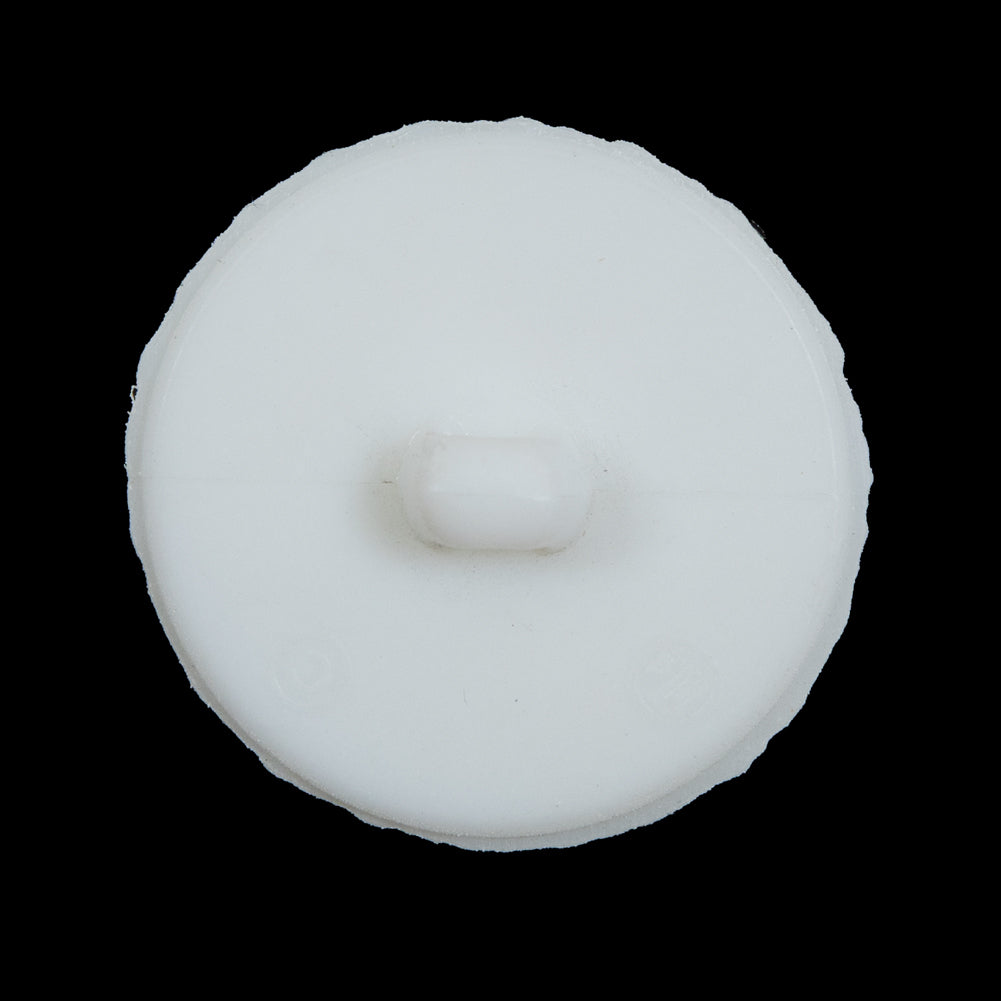 Italian White Twisted Plastic Shank-Back Button - 44L/28mm Detail