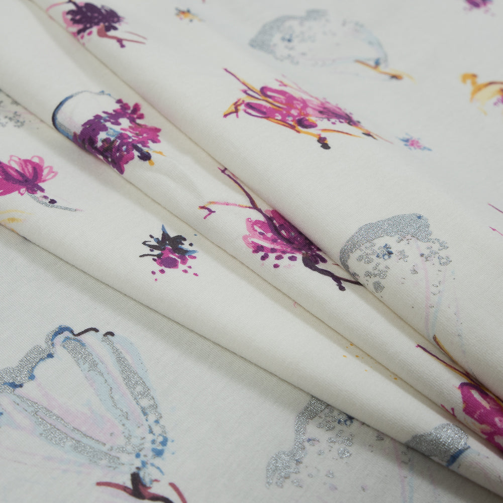 Ivory Bouquet Toss Cotton Jersey Folded Ivory Bouquet Toss Cotton Jersey Folded