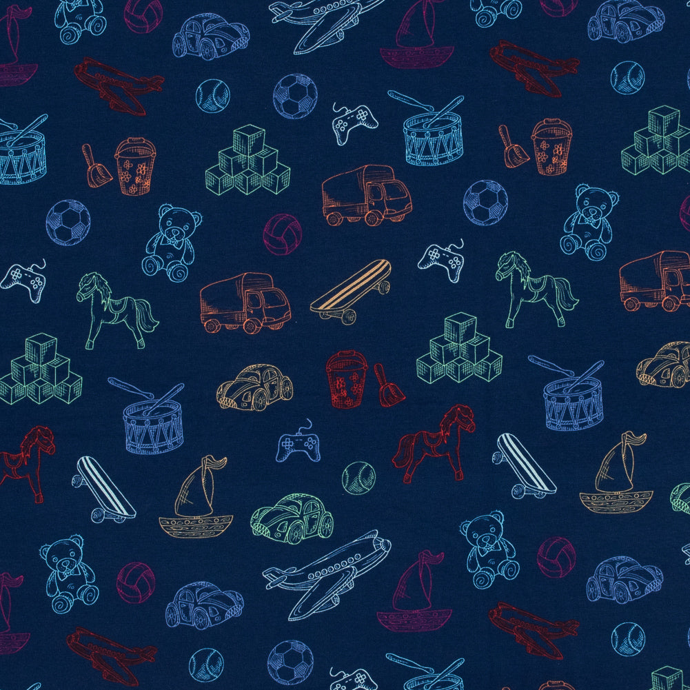 Navy Play Time Cotton Jersey Navy Play Time Cotton Jersey