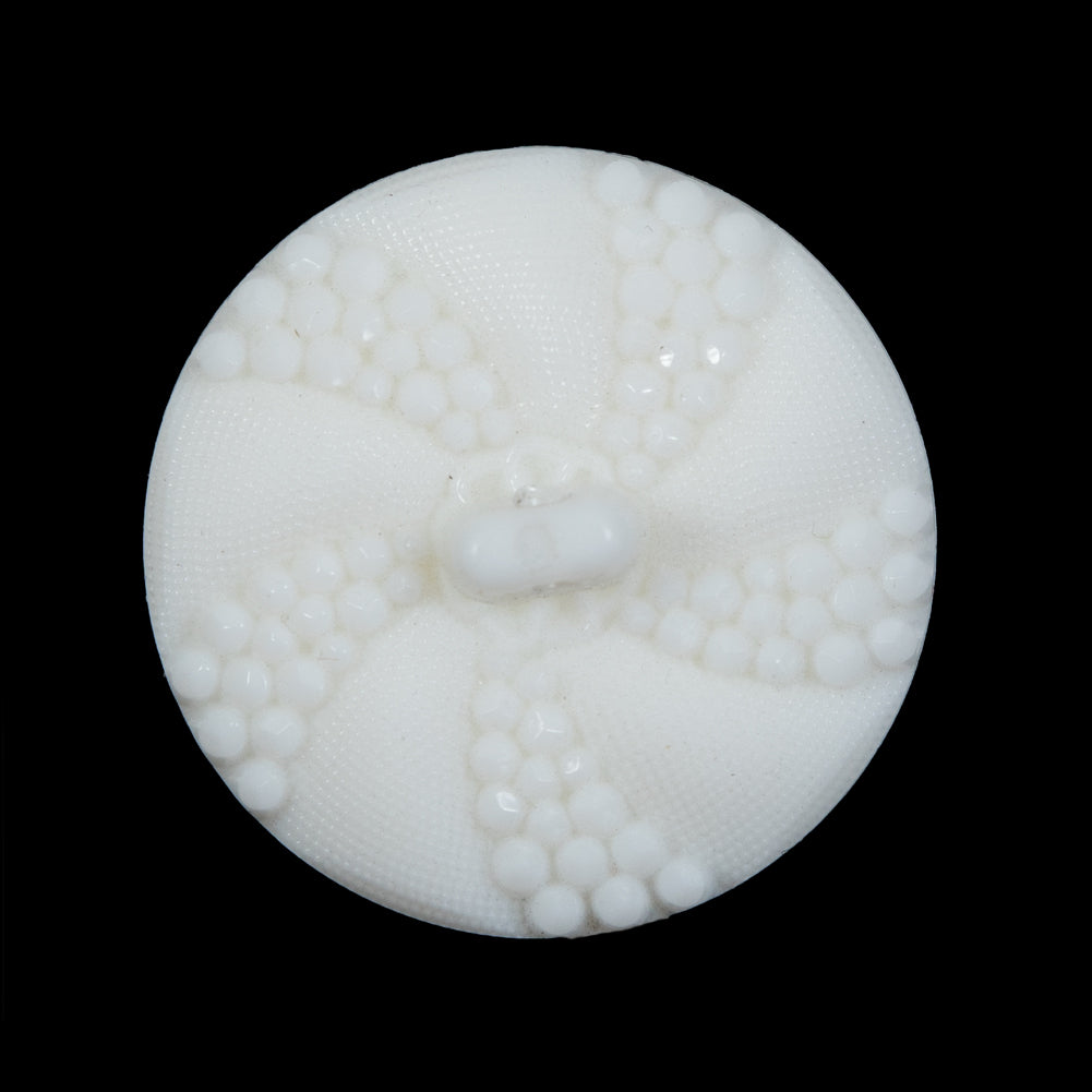 White 2-Side Bevel Cut Nylon Shank Back Button - 44L/28mm Detail White 2-Side Bevel Cut Nylon Shank Back Button - 44L/28mm Detail