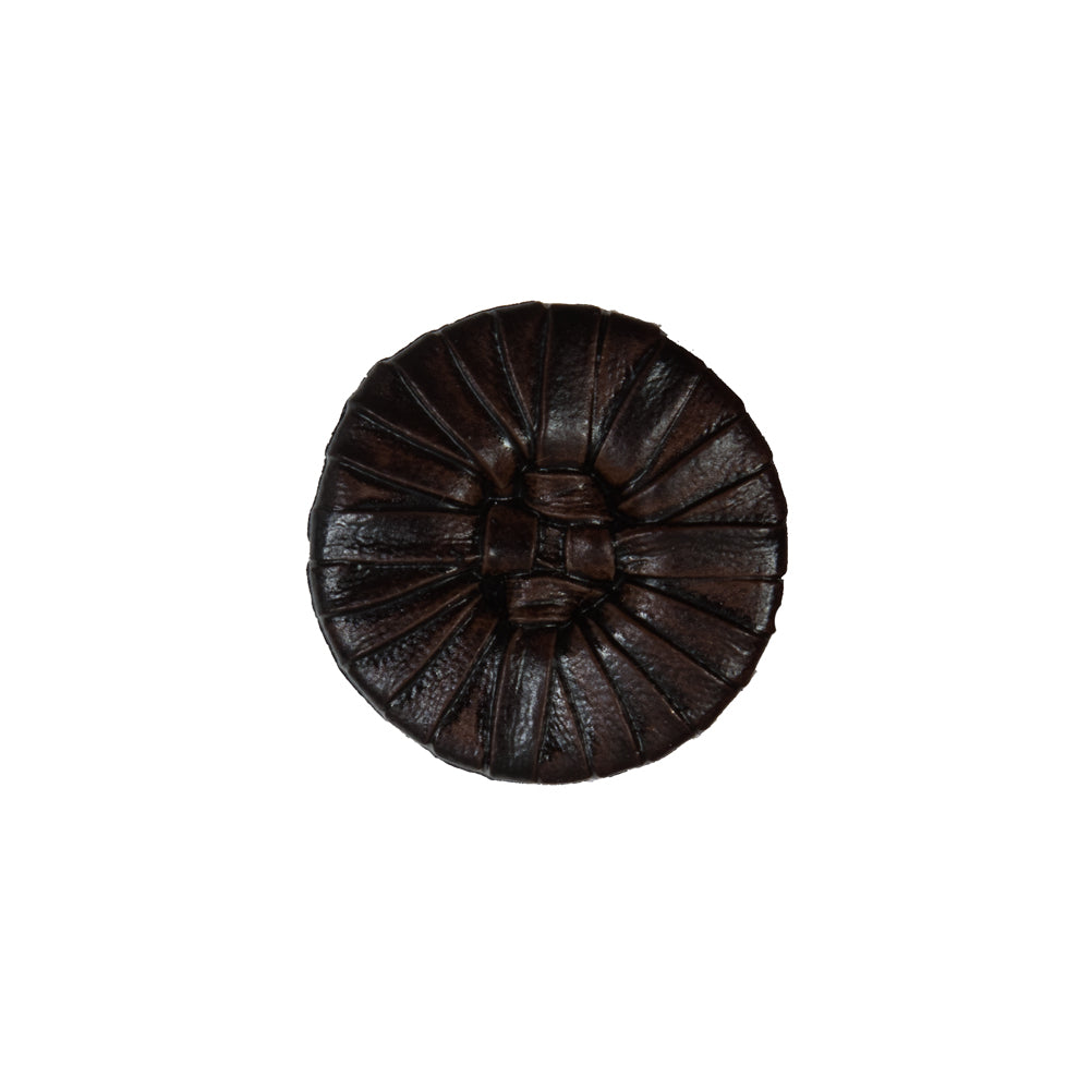 Brown Faux Leather Plastic Button - 32L/20MM Brown Faux Leather Plastic Button - 32L/20MM