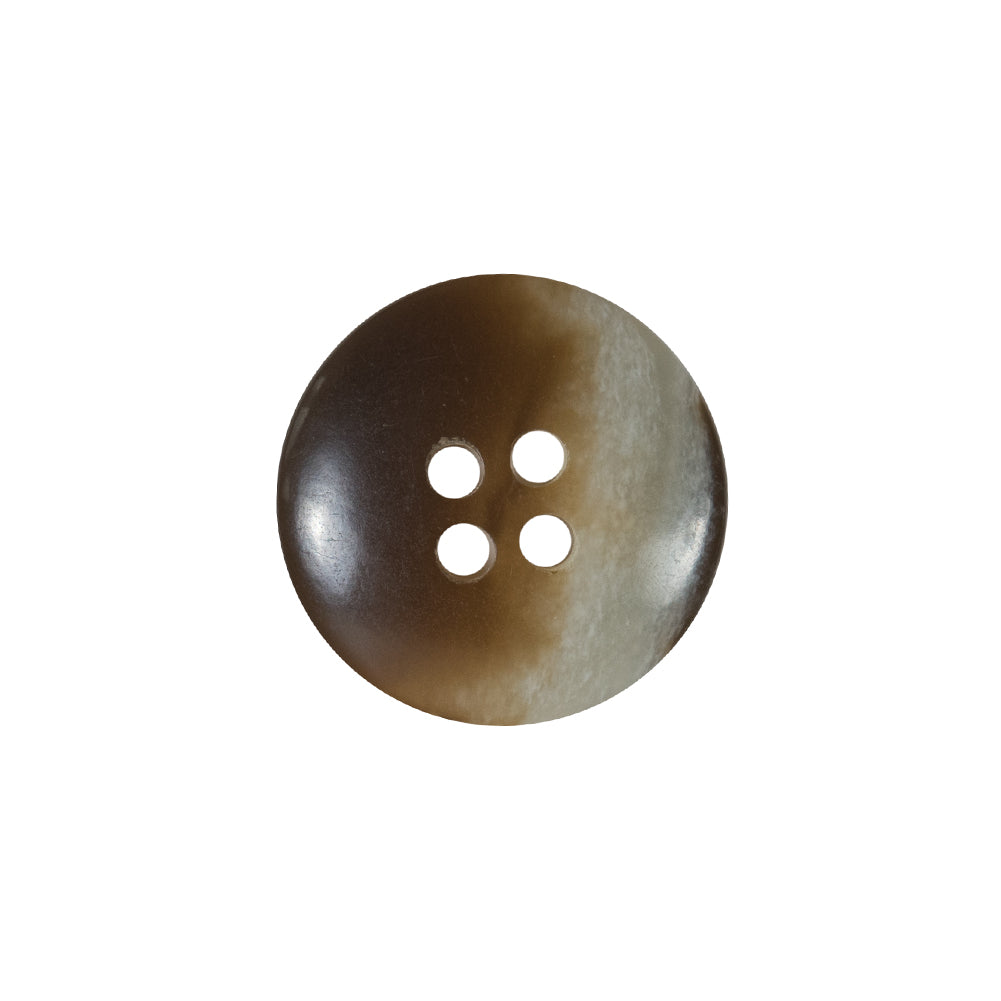 Brown and Beige Plastic 4-Hole Button - 30L/19mm Detail Brown and Beige Plastic 4-Hole Button - 30L/19mm Detail