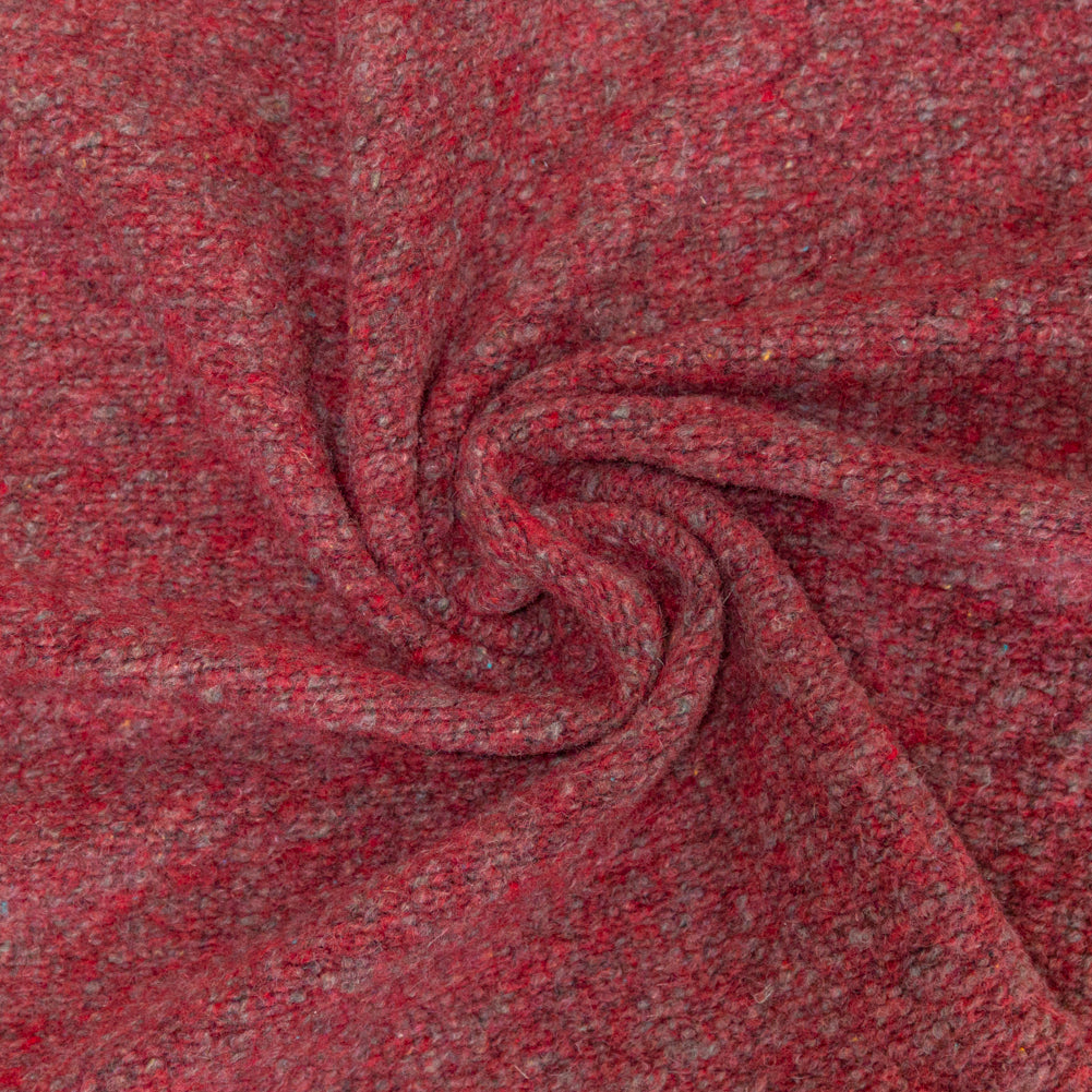 Italian Red and Gray Marbled Chunky Wool Knit Italian Red and Gray Marbled Chunky Wool Knit