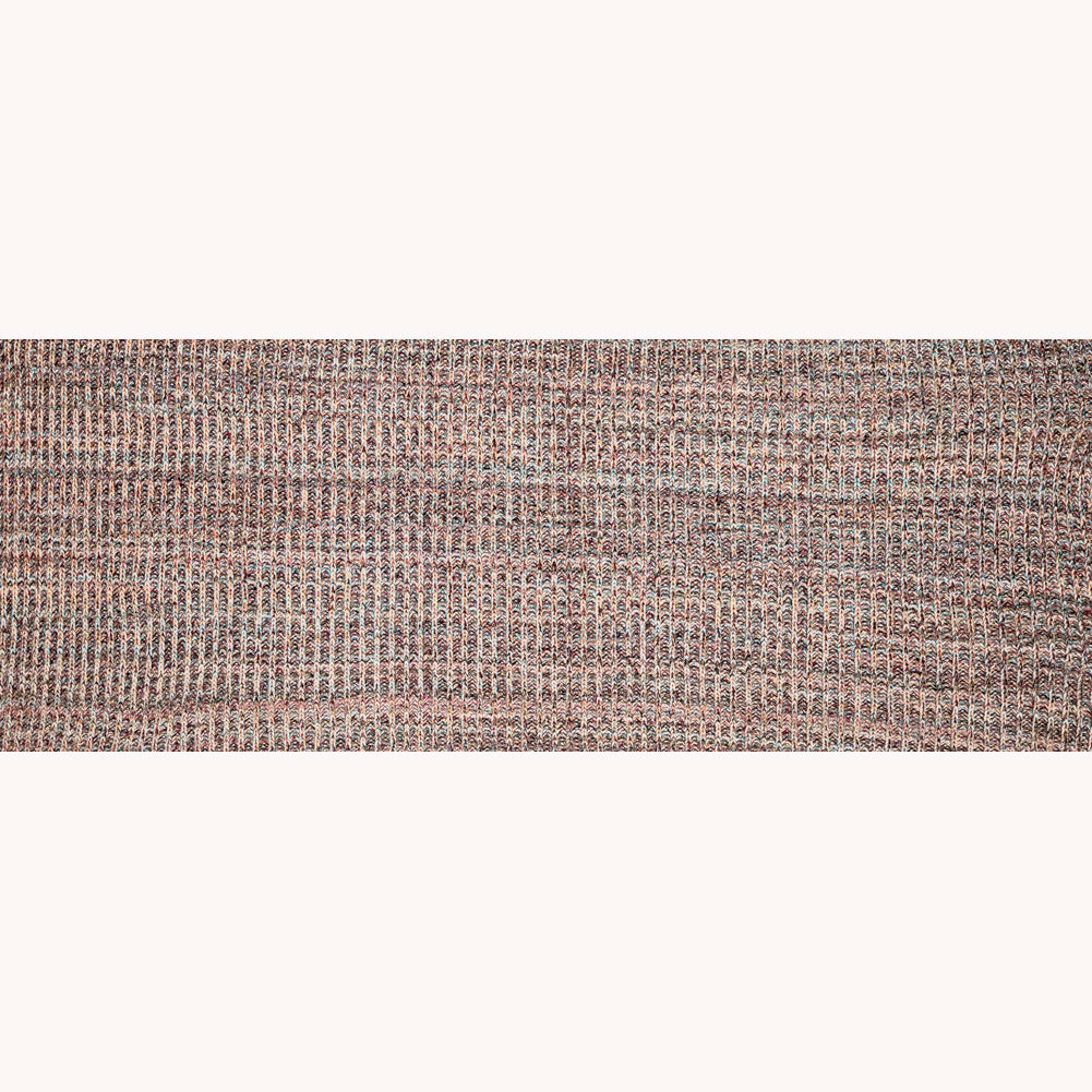 Italian Aqua, Peach and Red Chunky Wool Knit Folded Italian Aqua, Peach and Red Chunky Wool Knit Folded
