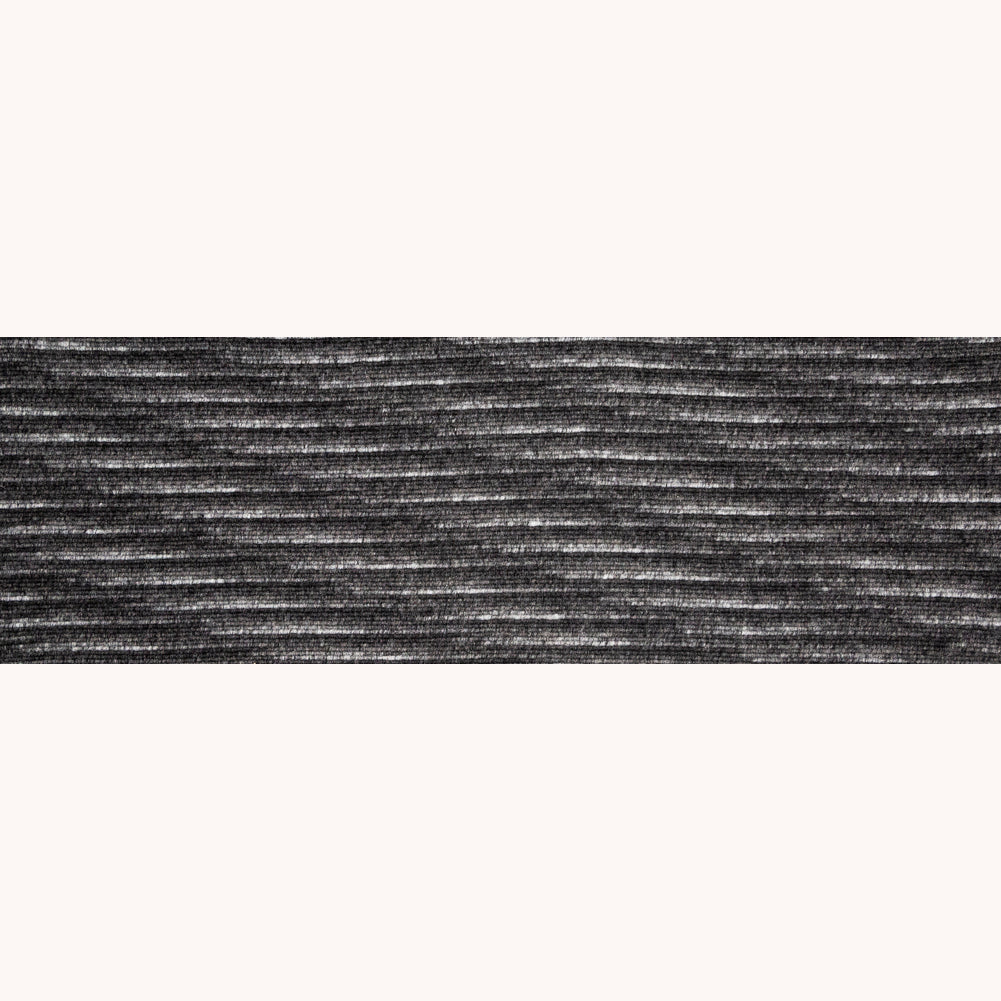 Italian Black and Gray Striped Wool Knit Folded Italian Black and Gray Striped Wool Knit Folded