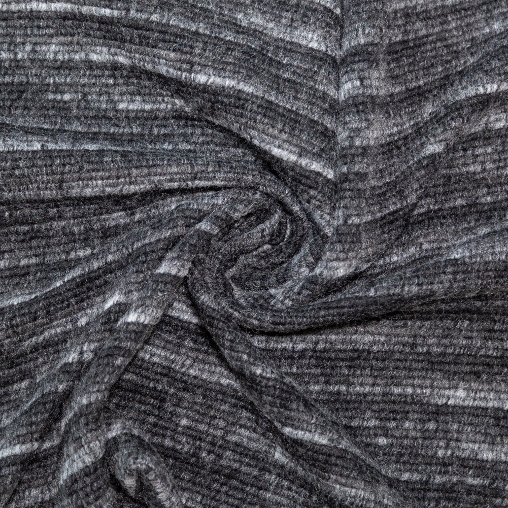 Italian Black and Gray Striped Wool Knit Italian Black and Gray Striped Wool Knit