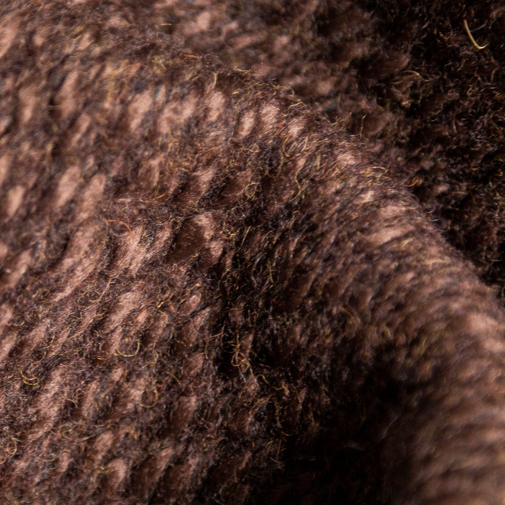 Italian Chocolate Brown Chunky Wool Knit Full Italian Chocolate Brown Chunky Wool Knit Full