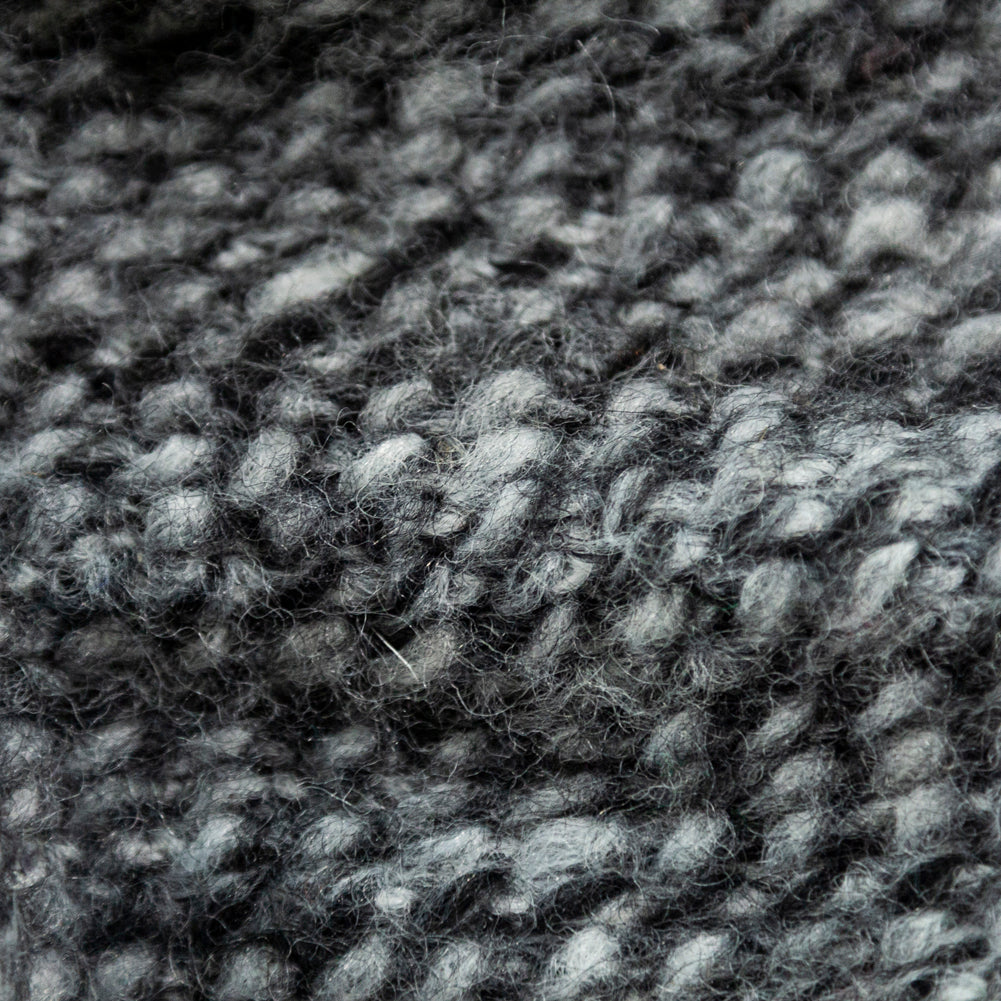 Italian Black and White Chevron Chunky Wool Knit Full Italian Black and White Chevron Chunky Wool Knit Full