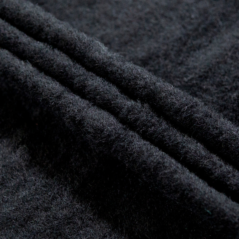 Italian Black Fuzzy Wool Knit Detail