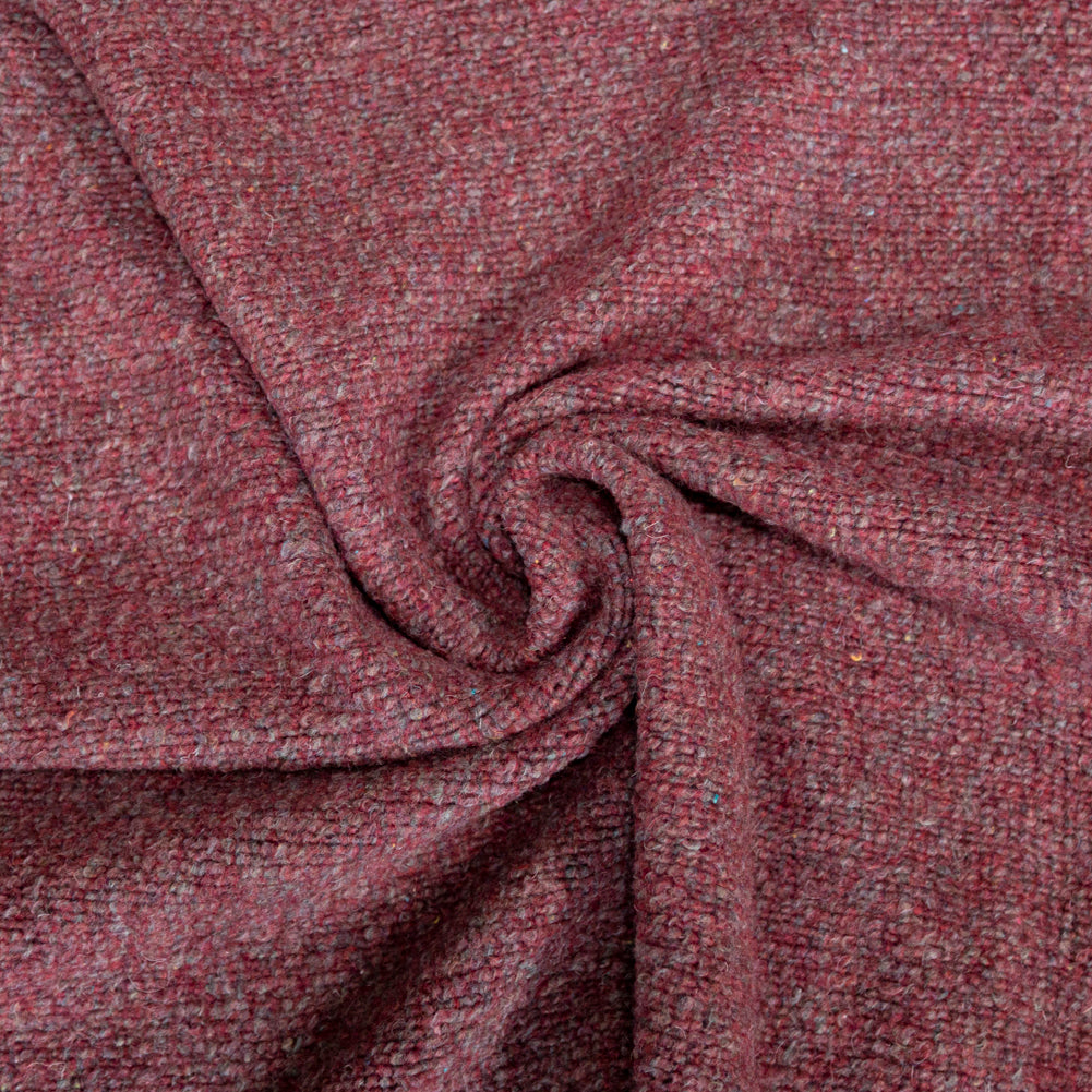 Italian Maroon and Gray Marbled Chunky Wool Knit Italian Maroon and Gray Marbled Chunky Wool Knit