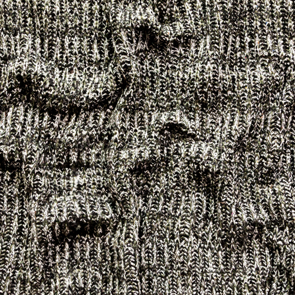 Italian Metallic Black, White and Hunter Green Chunky Wool Knit Italian Metallic Black, White and Hunter Green Chunky Wool Knit
