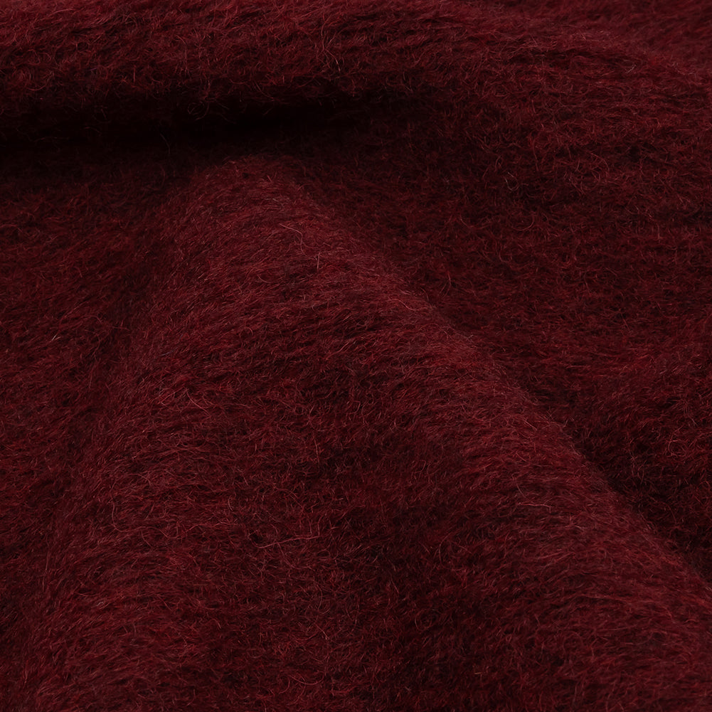 Italian Maroon Fuzzy Wool Knit Folded