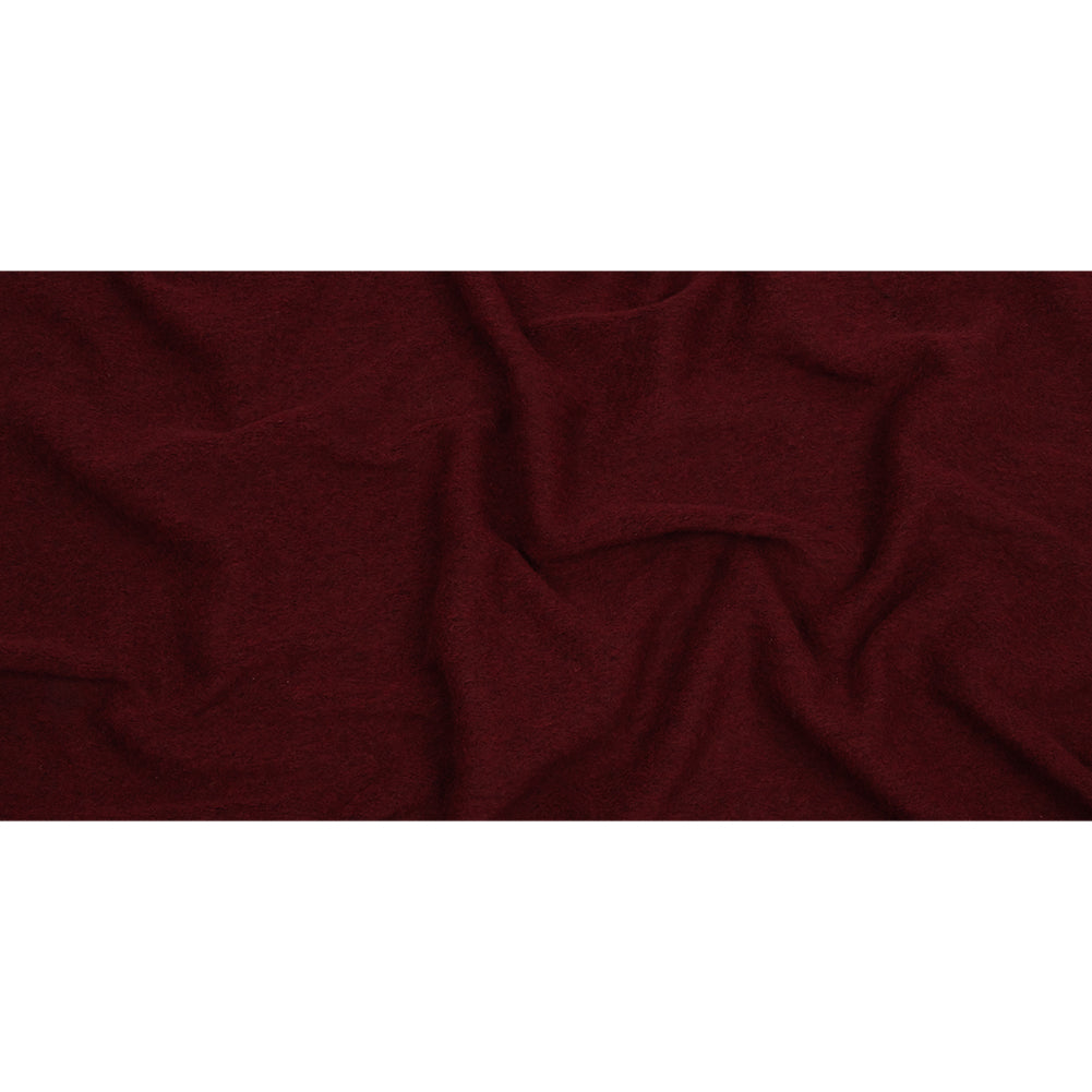 Italian Maroon Fuzzy Wool Knit Drape