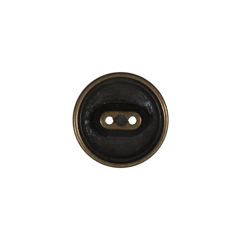 Antique Gold 2-Hole Button Metal Coat - 24L/15mm Detail Antique Gold 2-Hole Button Metal Coat - 24L/15mm Detail