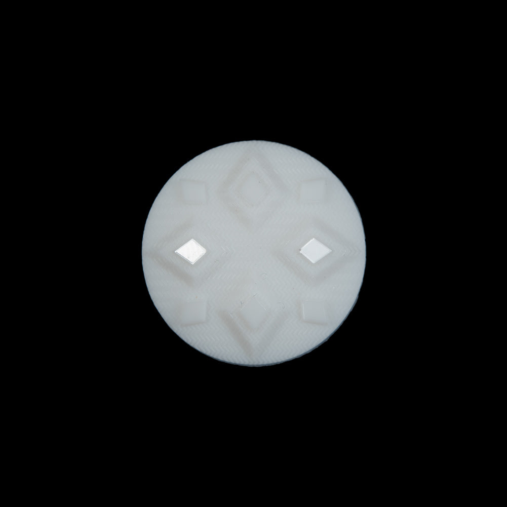 White Diamond Etched Shank Back Button - 30L/19mm White Diamond Etched Shank Back Button - 30L/19mm