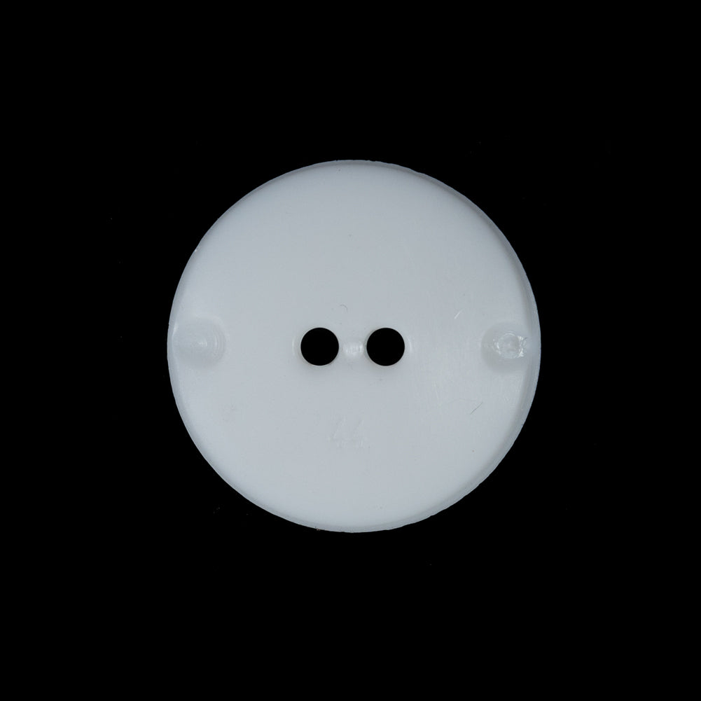White Etched 2-Hole Plastic Button - 36L/23mm Detail White Etched 2-Hole Plastic Button - 36L/23mm Detail