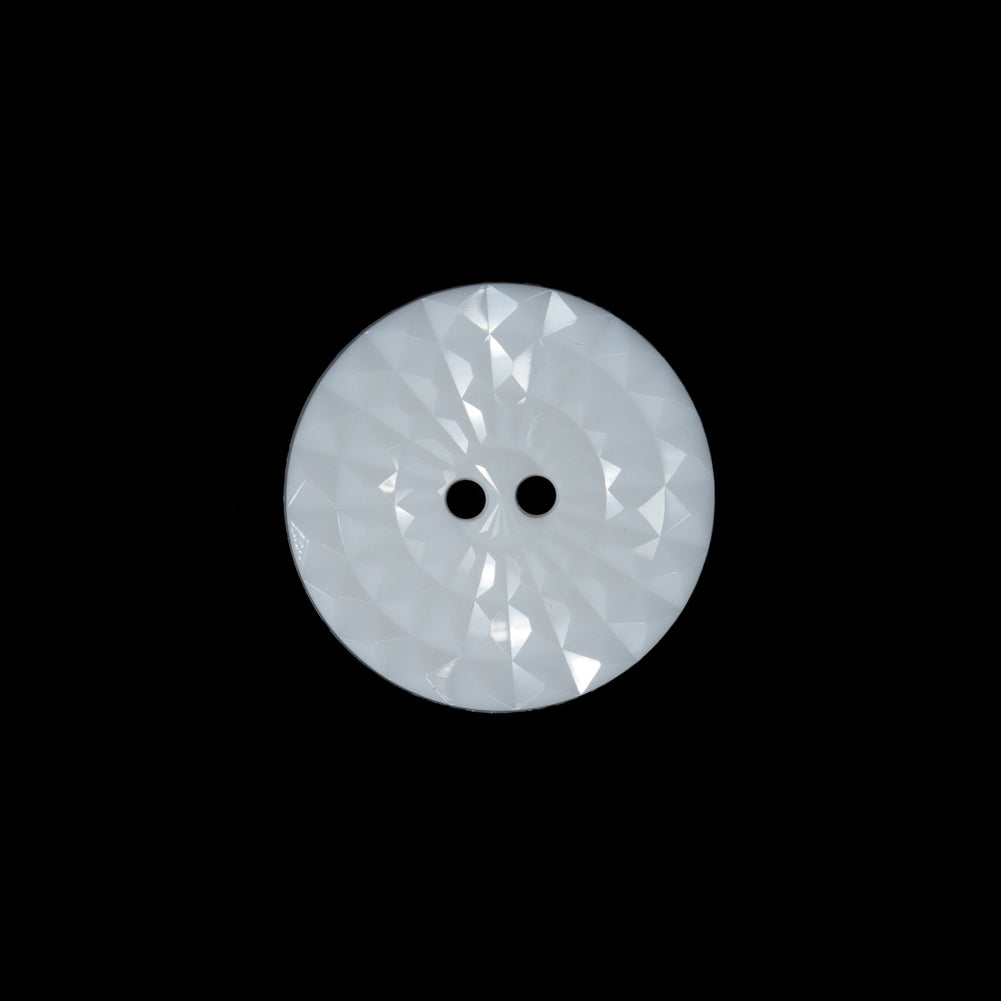 White Etched 2-Hole Plastic Button - 28L/18mm White Etched 2-Hole Plastic Button - 28L/18mm
