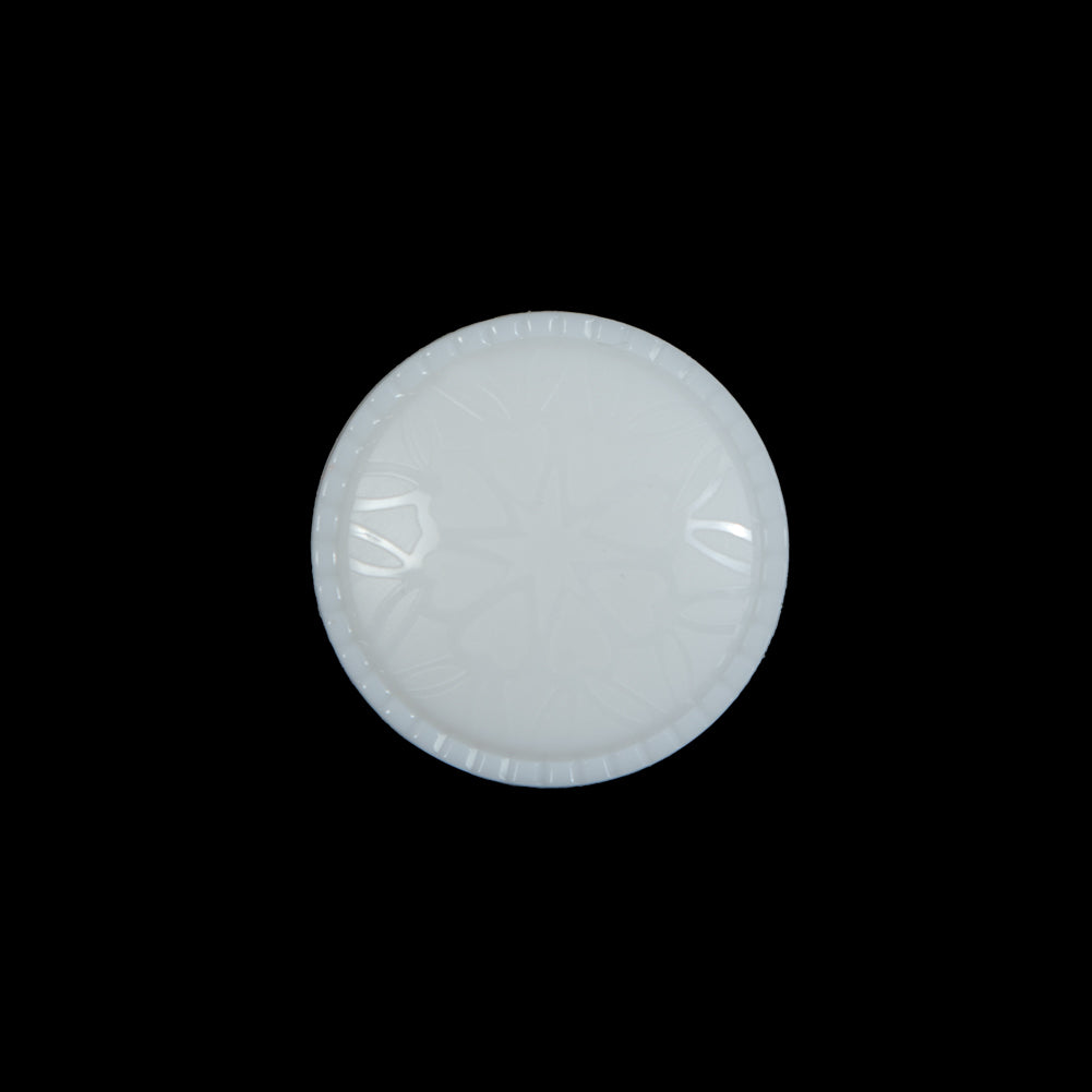 Italian White Shank Back Button with Etched Hearts - 30L/19mm Italian White Shank Back Button with Etched Hearts - 30L/19mm