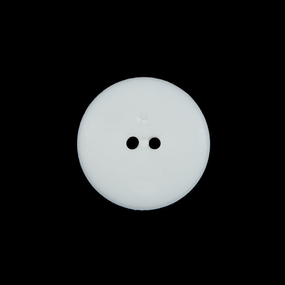 Italian White Beveled 2-Hole Button - 32L/20mm Detail Italian White Beveled 2-Hole Button - 32L/20mm Detail