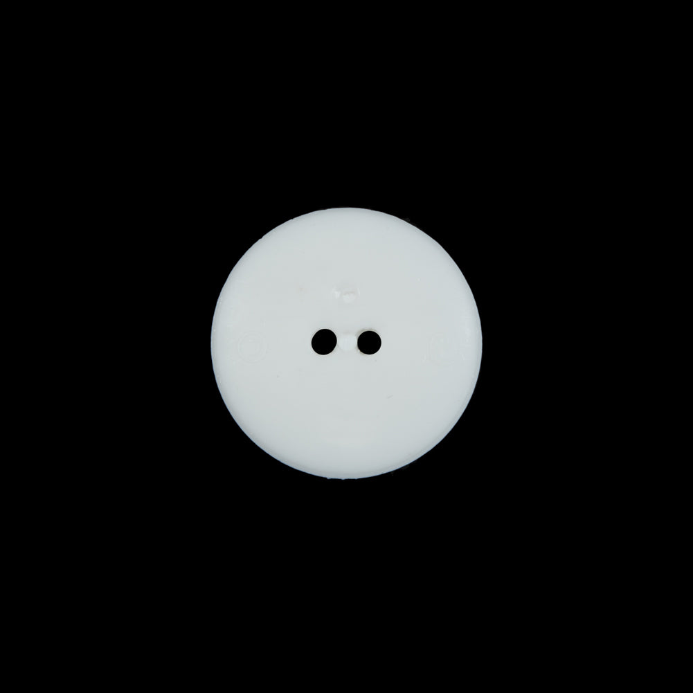 Italian White Beveled 2-Hole Button - 24L/15mm Detail Italian White Beveled 2-Hole Button - 24L/15mm Detail