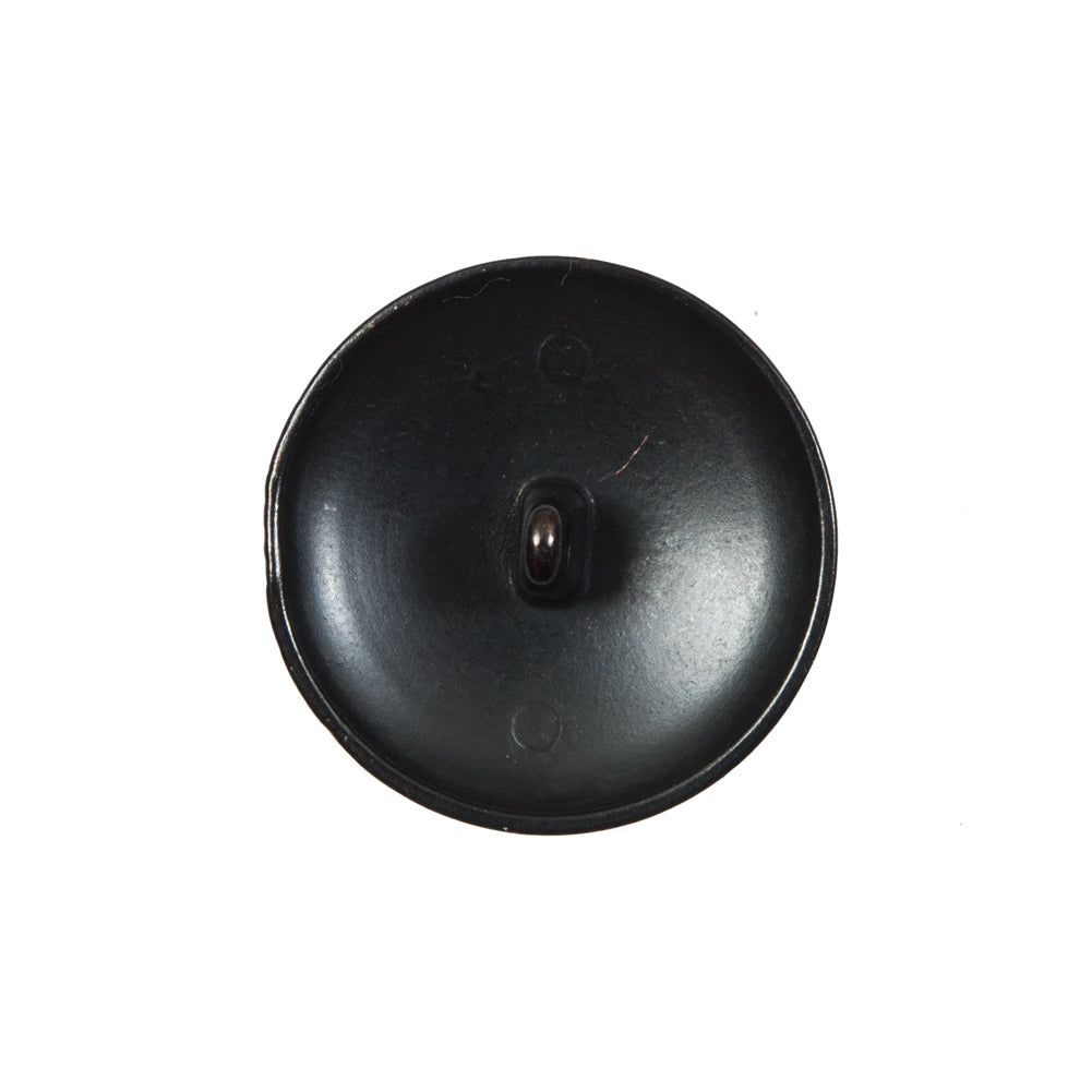 Italian Black Ribbed Metal Shank Back Button - 36L/23mm Detail Italian Black Ribbed Metal Shank Back Button - 36L/23mm Detail