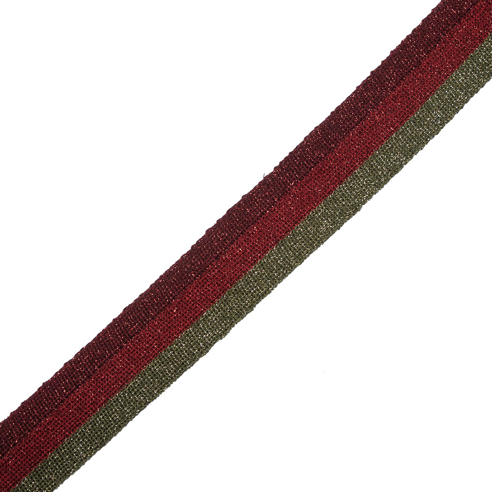 Red/Green/Gold Lurex Knit Trim - 1.25" Detail Red/Green/Gold Lurex Knit Trim - 1.25" Detail