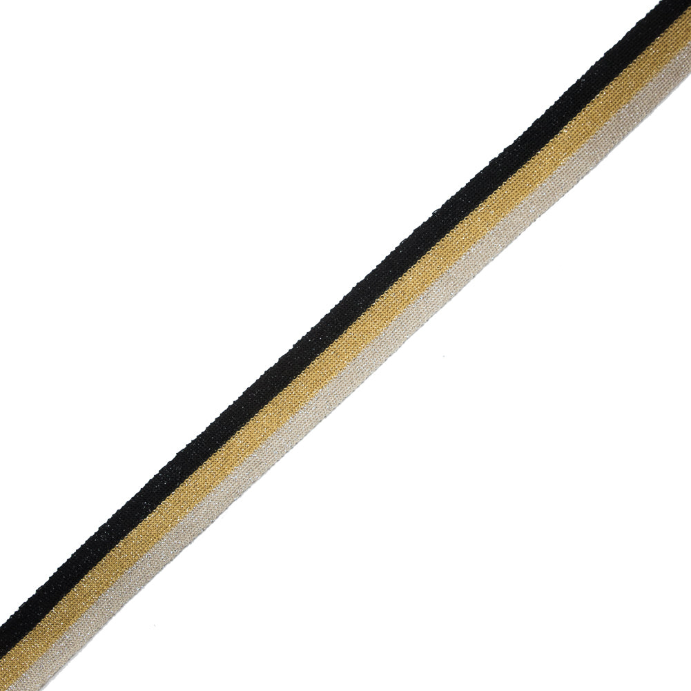 Black/Gold/Silver Lurex Knit Trim - 1.25" Black/Gold/Silver Lurex Knit Trim - 1.25"
