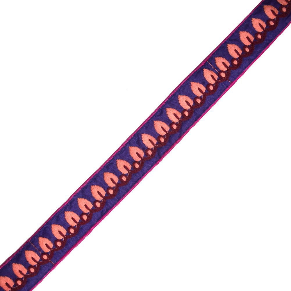 Embroidered Purple/Orange Neon Trim - 1.5" Embroidered Purple/Orange Neon Trim - 1.5"