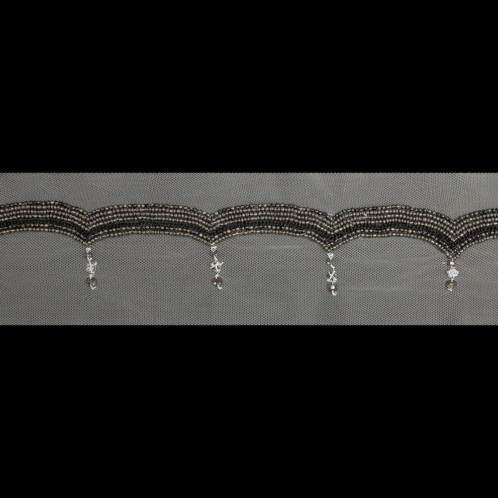 Italian Cloud Dancer Beaded and Scalloped Trim - 3.5" Italian Cloud Dancer Beaded and Scalloped Trim - 3.5"
