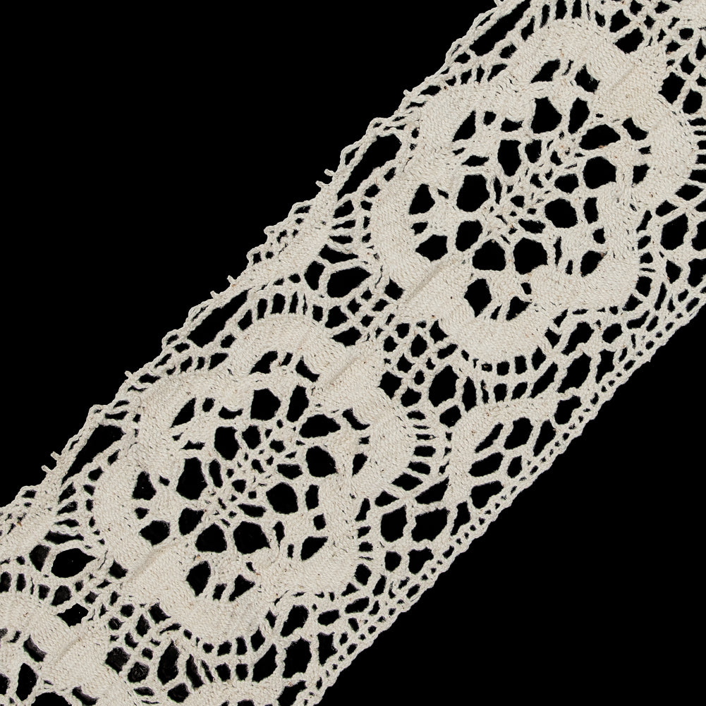 Natural Crochet Lace Trim - 2.75" Detail Natural Crochet Lace Trim - 2.75" Detail