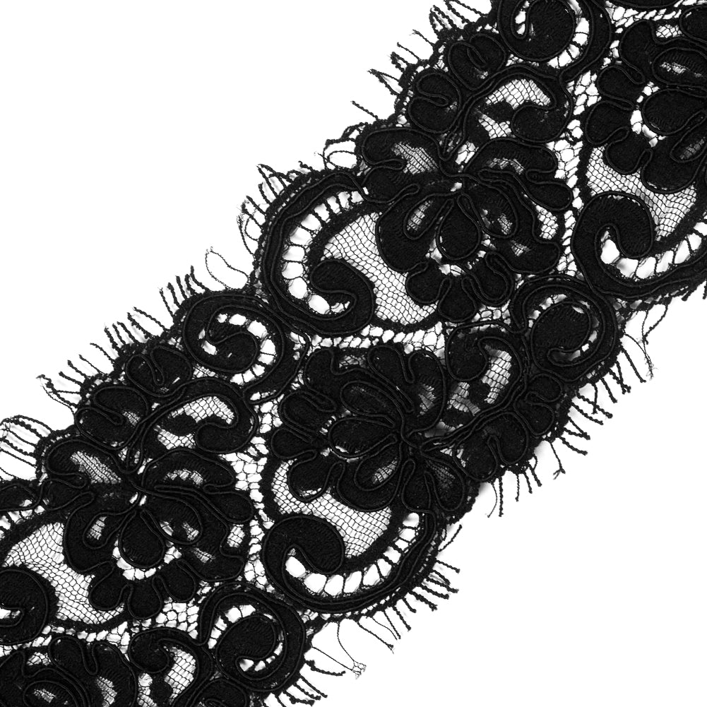 Black Corded LaceTrimming - 3" Detail Black Corded LaceTrimming - 3" Detail