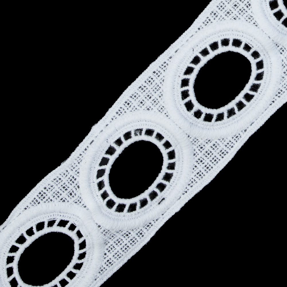 White Geometric Venise Lace - 2" Detail White Geometric Venise Lace - 2" Detail