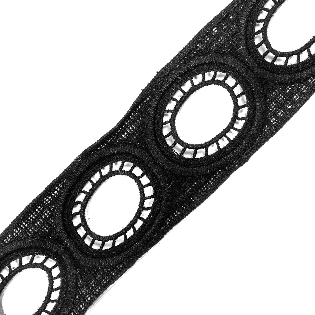 Pale Black Geometric Venise Lace - 2" Detail Pale Black Geometric Venise Lace - 2" Detail