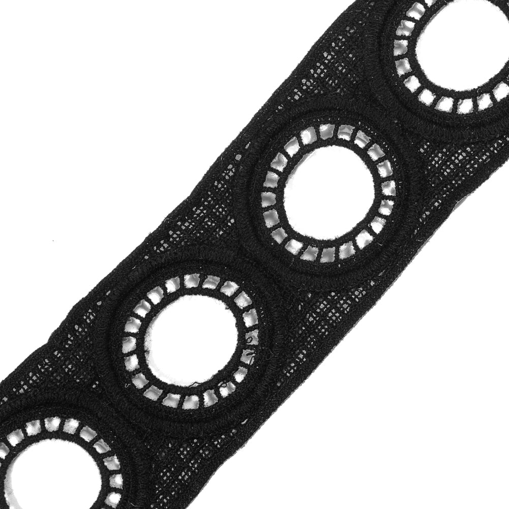 Black Geometric Venise Lace - 2" Detail Black Geometric Venise Lace - 2" Detail