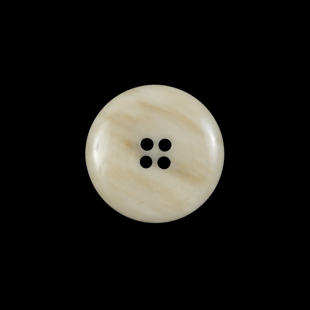 Cream and Brown Plastic 4-Hole Button - 32L/20mm Detail Cream and Brown Plastic 4-Hole Button - 32L/20mm Detail