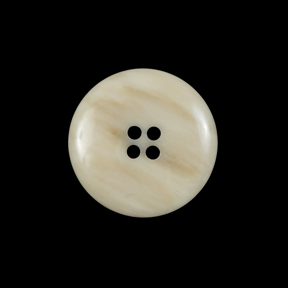 Cream and Brown Plastic 4-Hole Button - 36L/23mm Detail Cream and Brown Plastic 4-Hole Button - 36L/23mm Detail