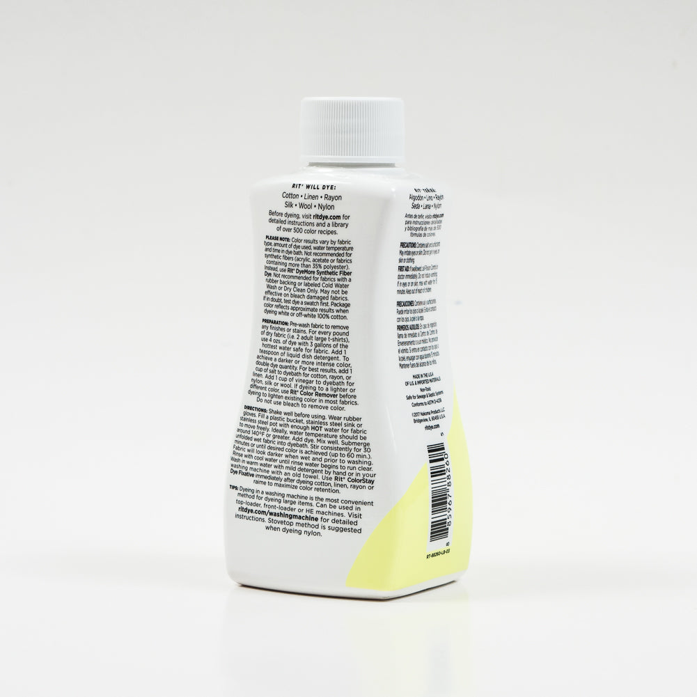Rit All-Purpose Liquid Fabric Dye - Neon Yellow - 8oz Bottle Detail Rit All-Purpose Liquid Fabric Dye - Neon Yellow - 8oz Bottle Detail